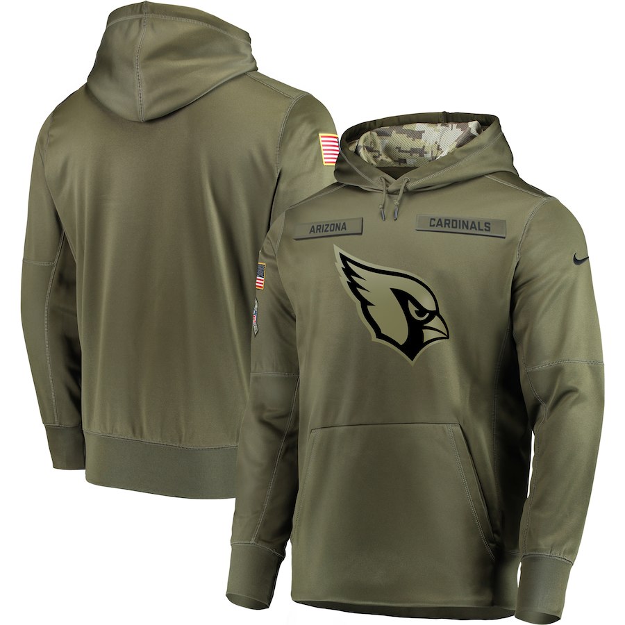 Men Arizona Cardinals Nike Olive Salute To Service KO Performance Hoodie Green->cincinnati bengals->NFL Jersey